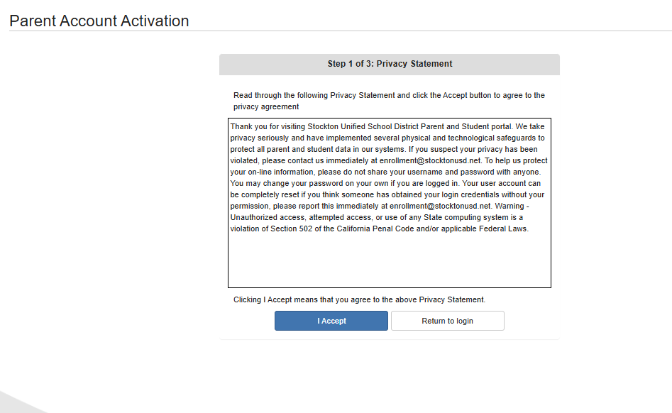 Activate account